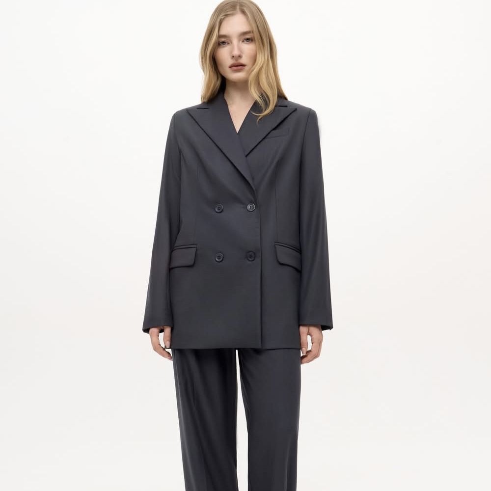 Стильный пиджак серый антрацит Zara размер XS