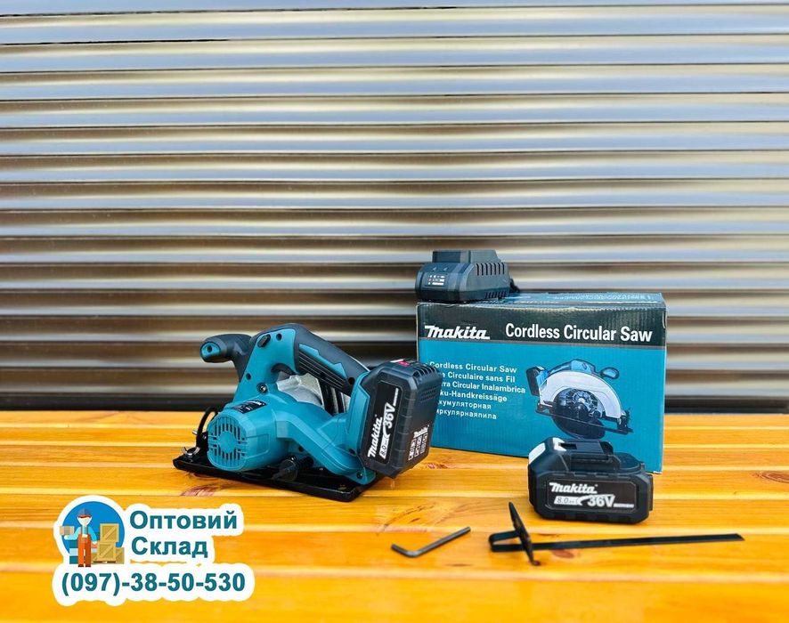 Аккумуляторная циркулярная пила паркетка Makita DHS680 36V 8A 185 диск