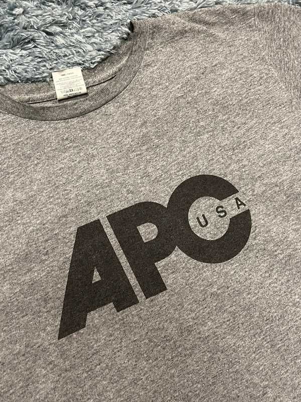 A.P.C. szara koszulka męska made in USA