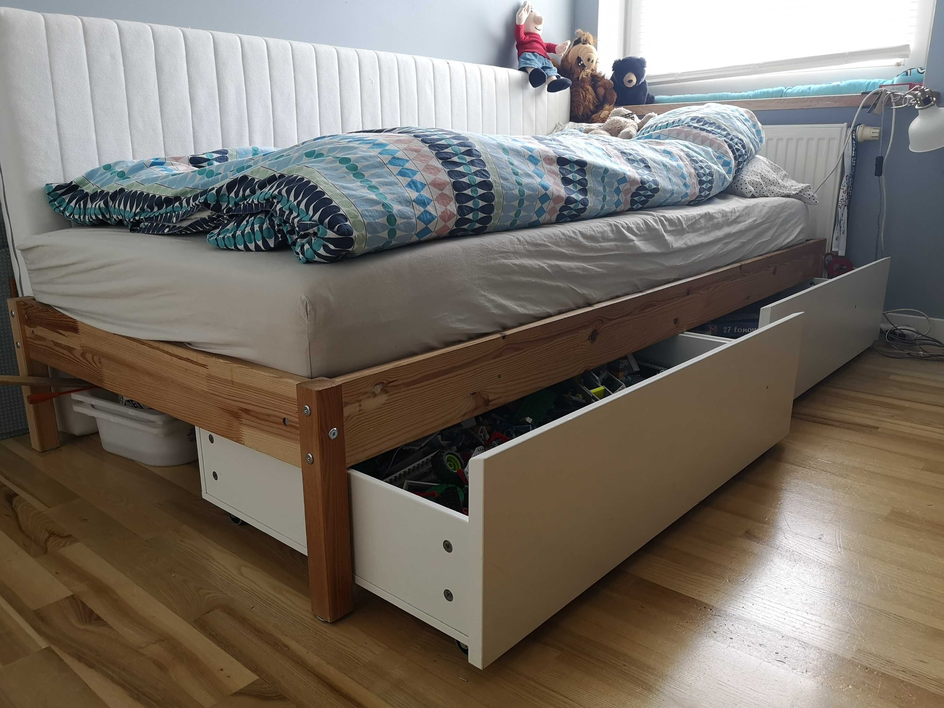 Łóżko Tarva z szufladami i stelażem 90cm Ikea
