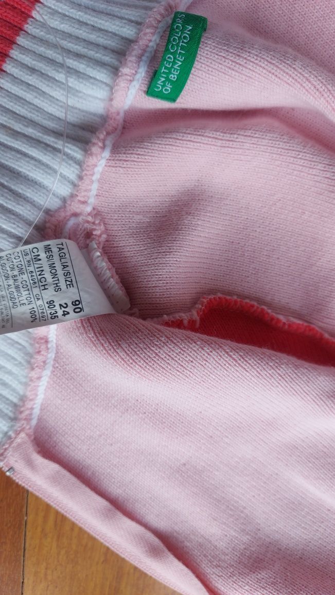 Casaco tricotado criança 100% algodão da Benetton 2 anos