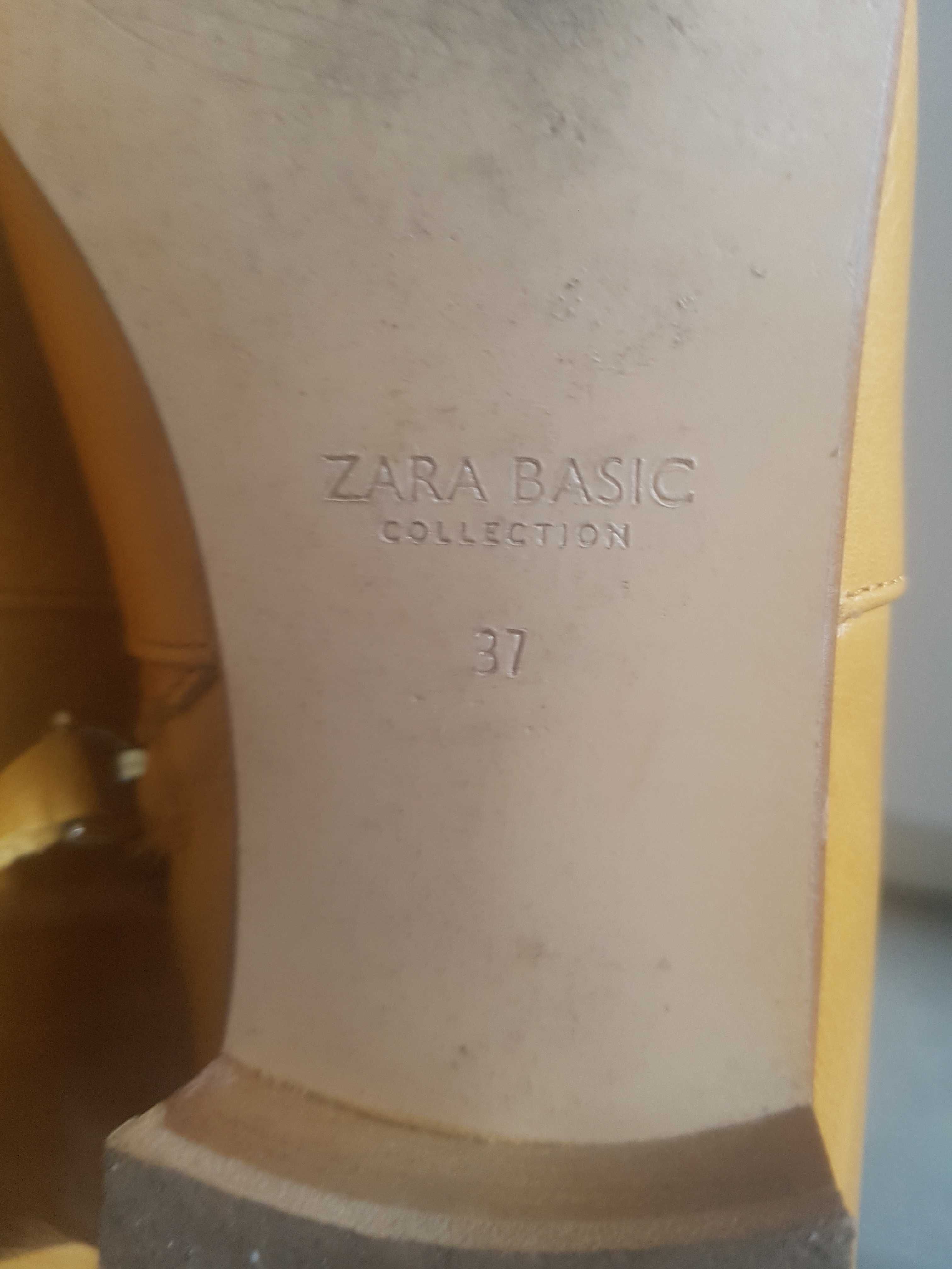 Kozaki oficerki skórzane wysokie ZARA 37