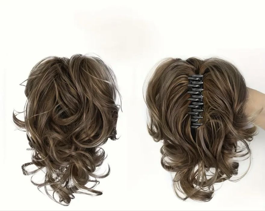 Klamra kucyk doczepiany jasny brąz