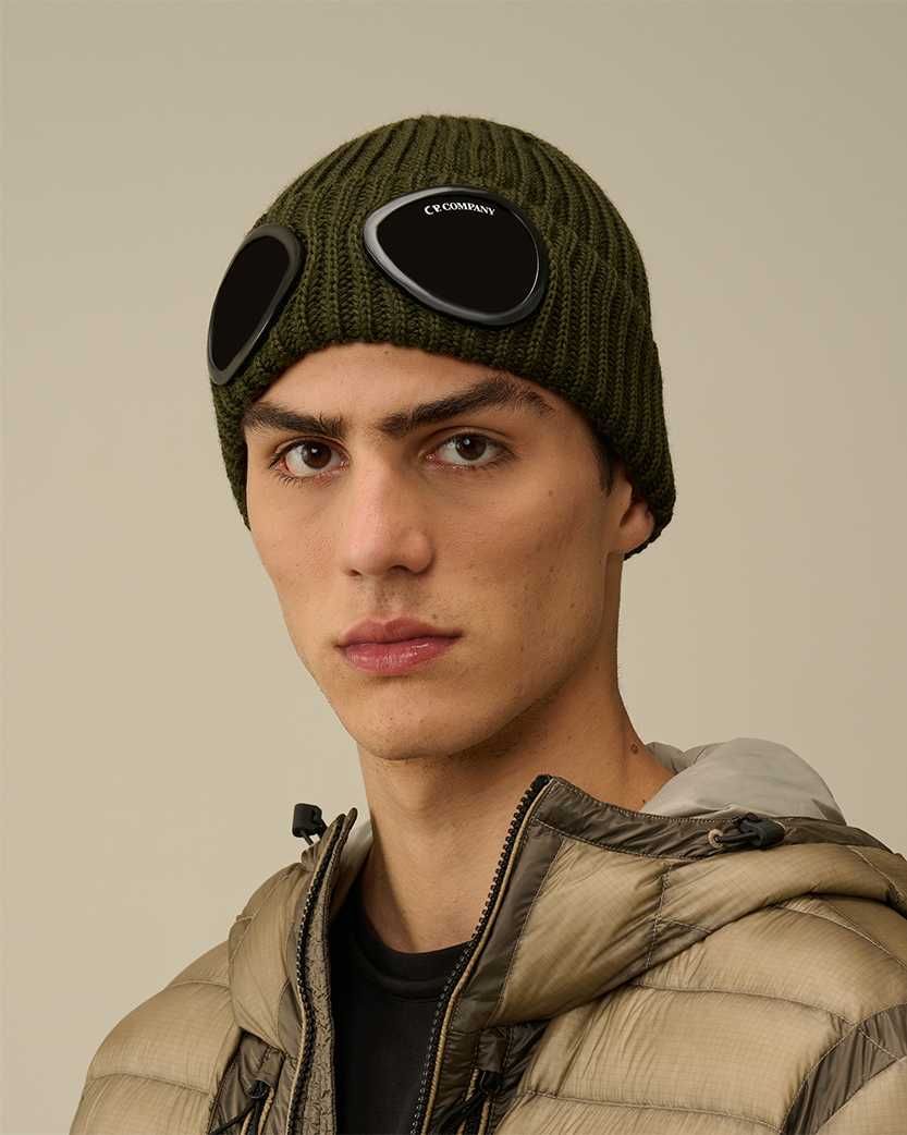 Шапка C.P. Company Extra Fine Merino Wool Goggle Beanie Green
