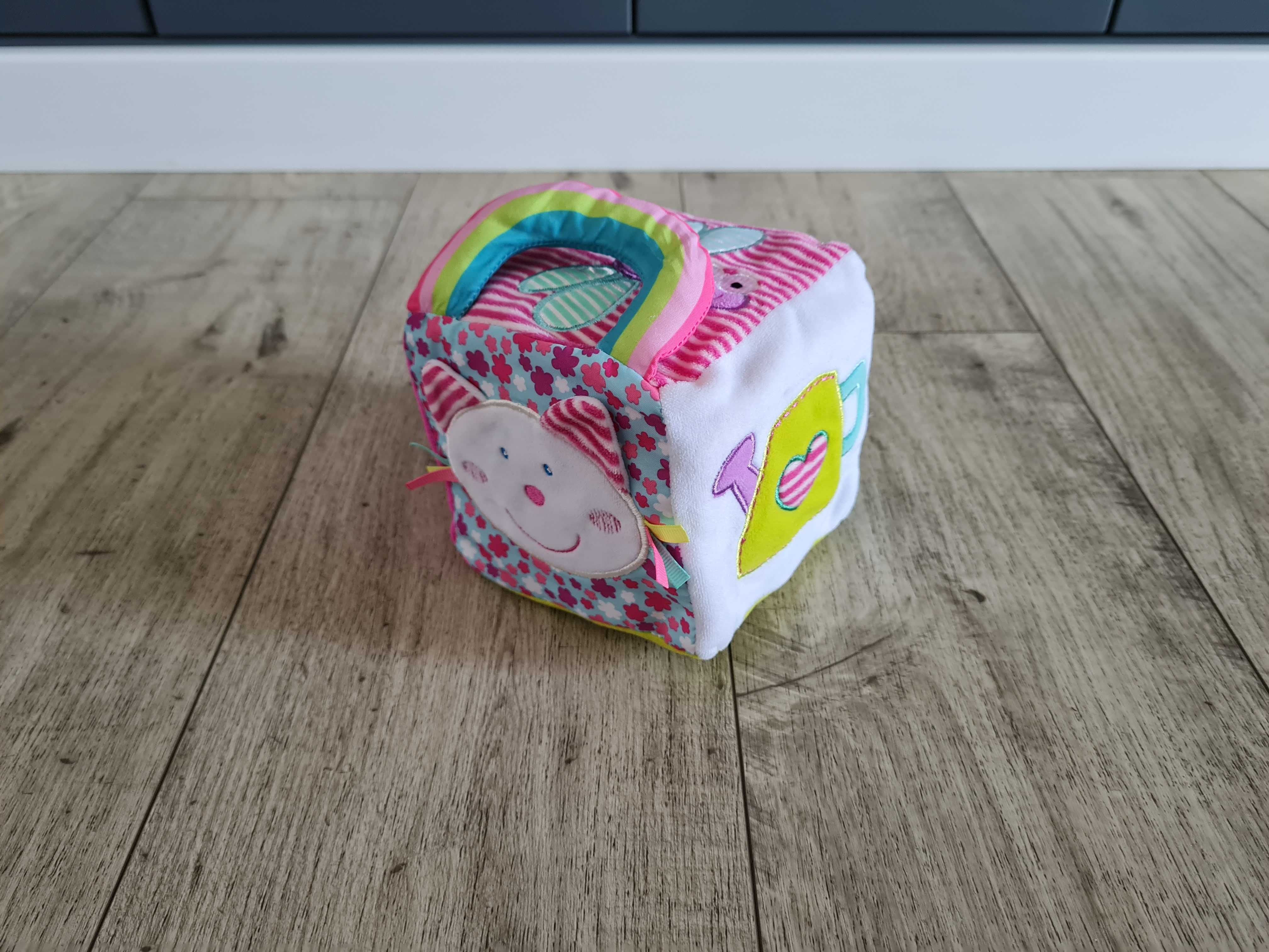 Kostka pluszowa zabawka sensoryczna dla niemowlaka