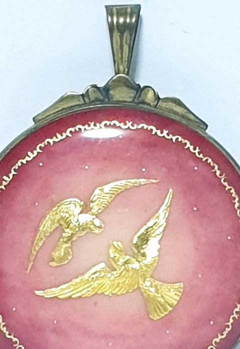 Lindissimo pendente/pregadeira vintage em esmalte