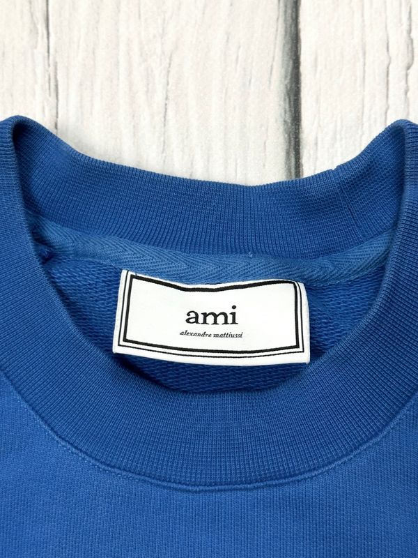 Ami Paris Bluza Crewneck Męska Lampasy Logo na Piersi r. M