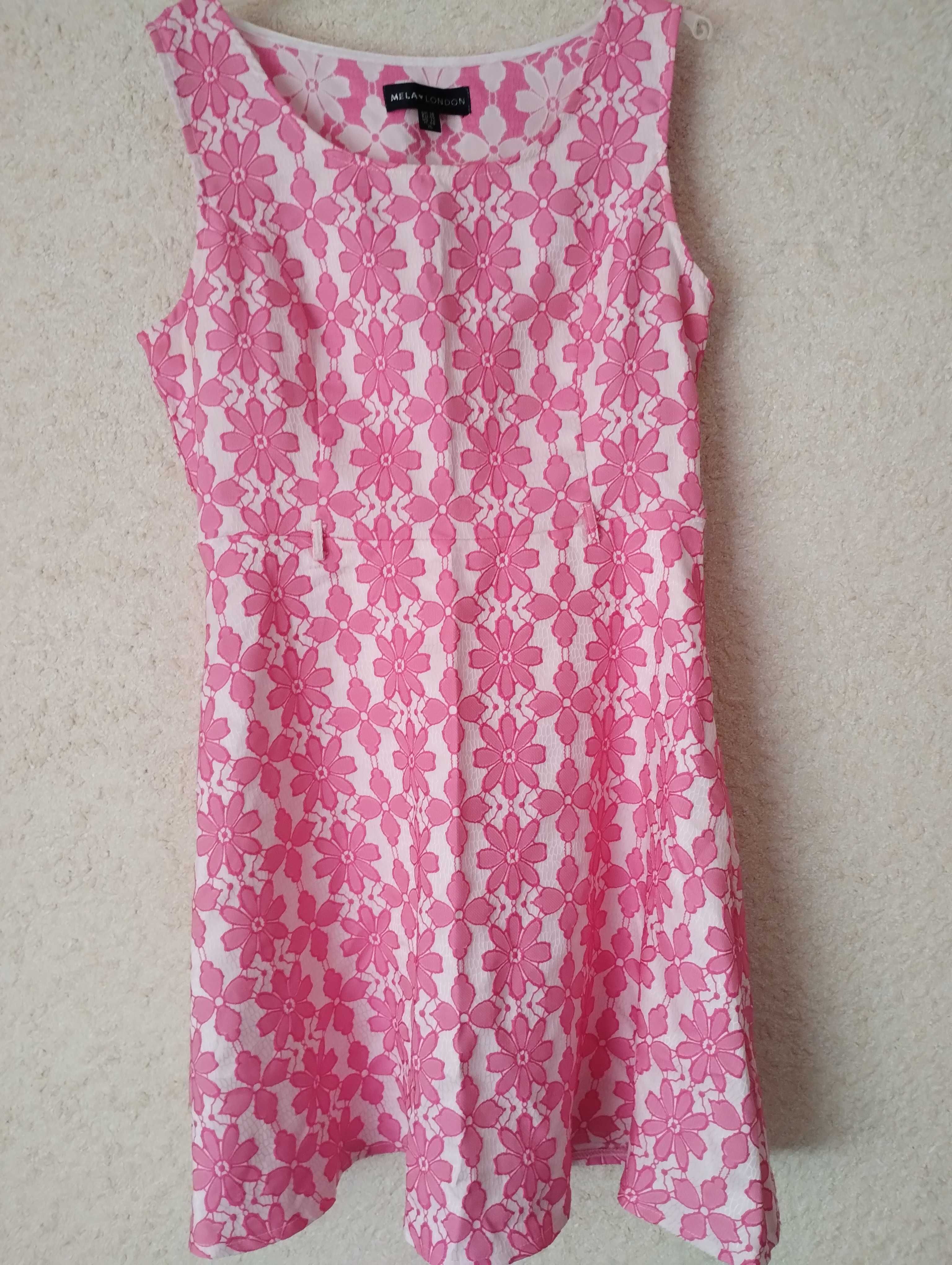 Sukienka kwiaty 44 xxl róż