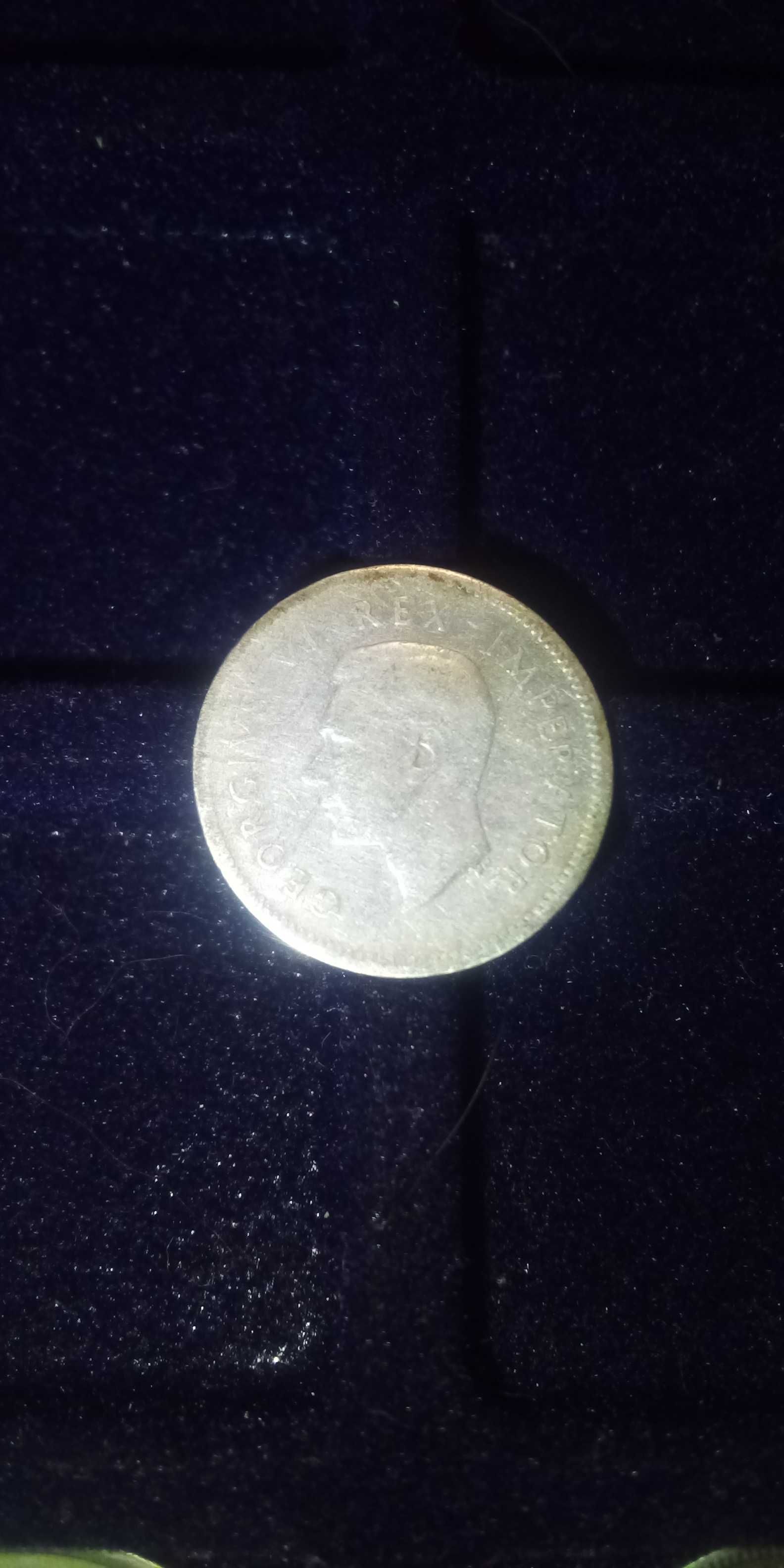 Moeda 3 penc África do sul 1945 em prata