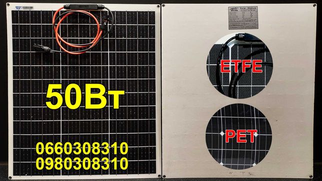 Гнучка сонячна панель EFTE 50Вт (комплект 2шт.)