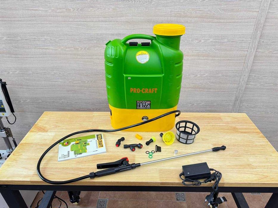Якісний Обприскувач Procraft, 5 м розпилення, 16 л, 5 годин автономії