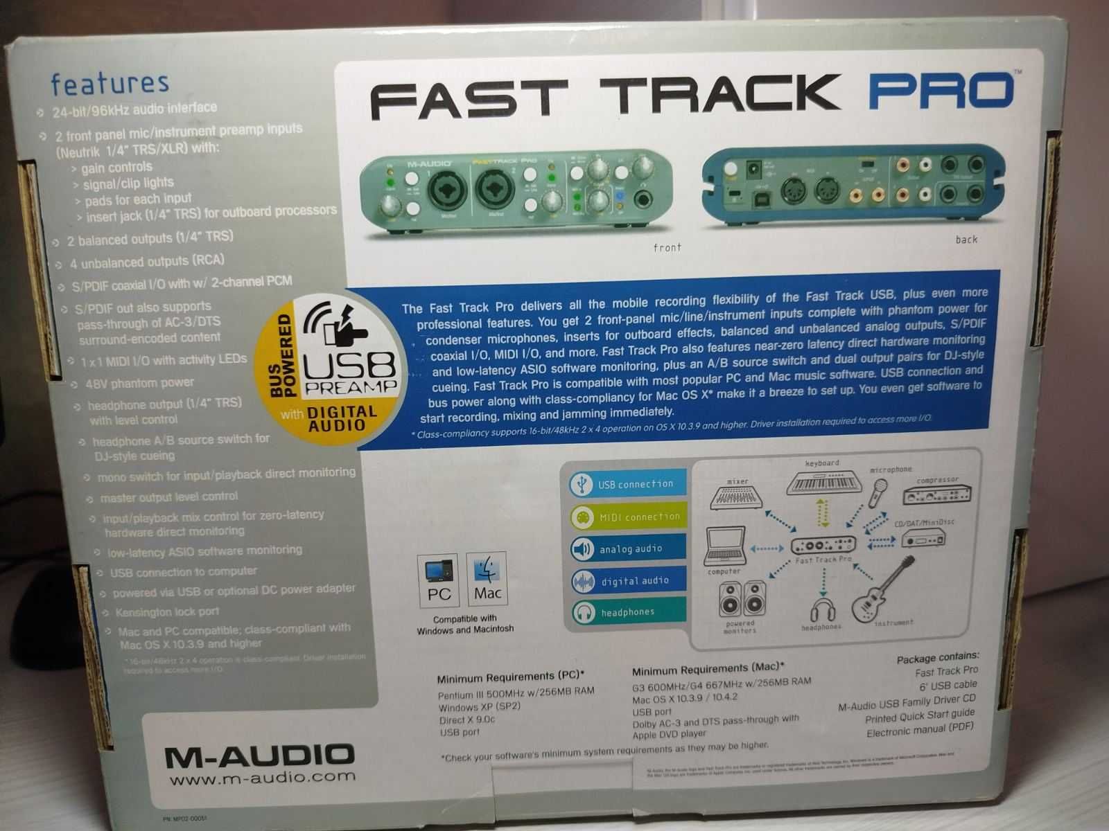 Аудиоинтерфейс М-AUDIO TRACK PRO