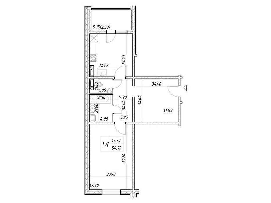 1к квартира 55м ЖК Деснянський вул Електротехнічна, 43