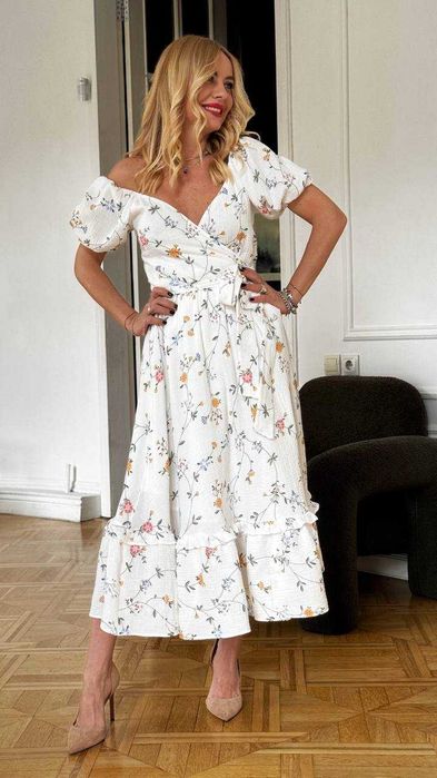 Сукня муслінова на запах максі M/L