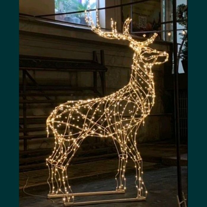 Олень новогодний новорічний олень різдвяні олені подарунки светящиеся