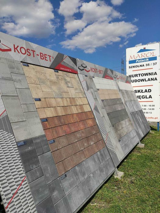 Kostka brukowa Kost-bet, obrzeża, krawężniki, ażur, tłuczeń, ehazet