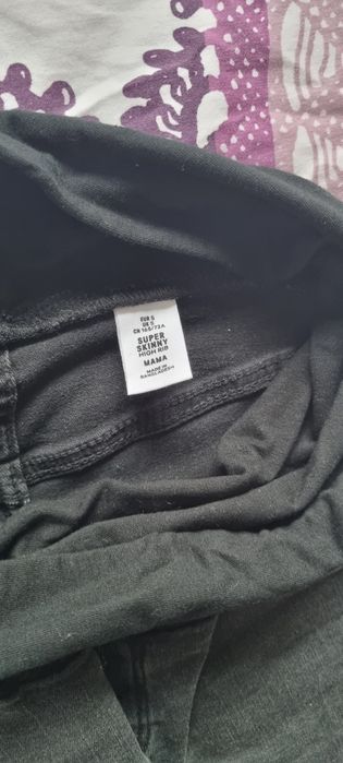 Spodnie ciążowe H&M mama super skinny S szare