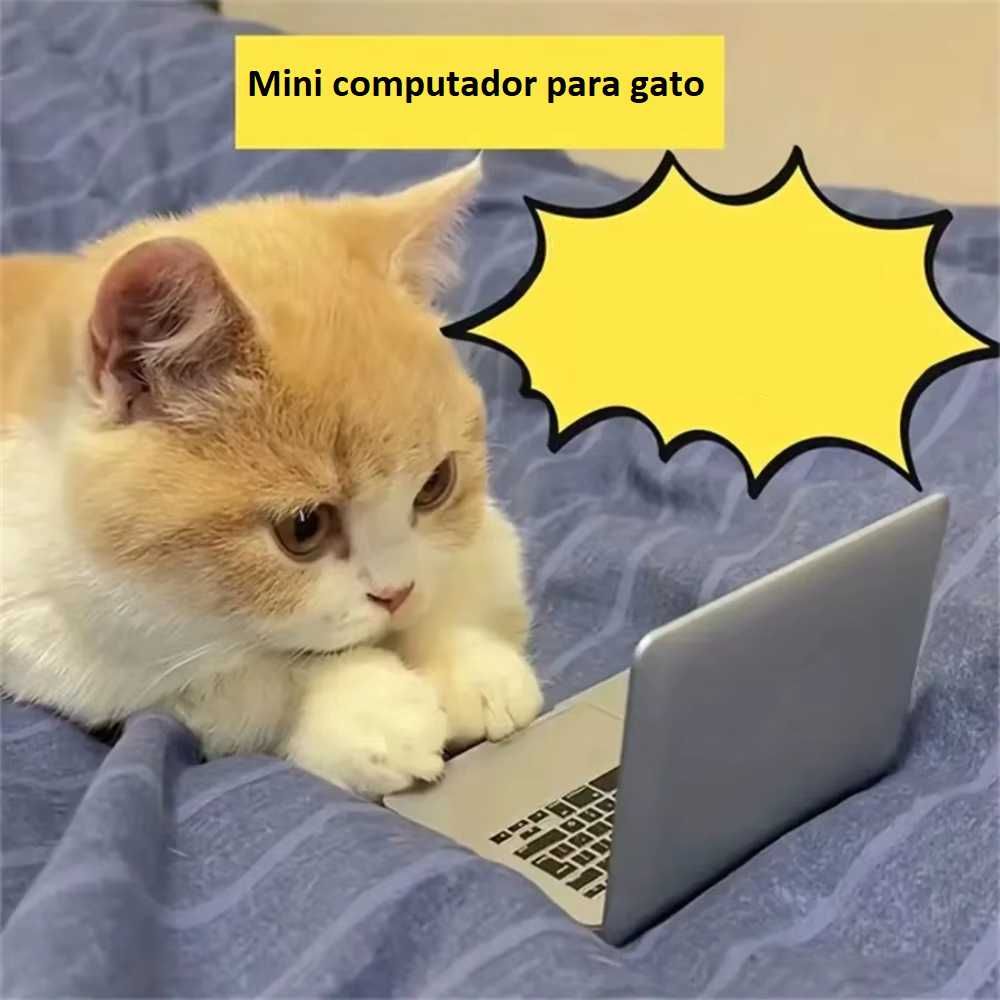 Mini Computador para Gato Cão Animais Brinquedo Interativo Espelho NOV