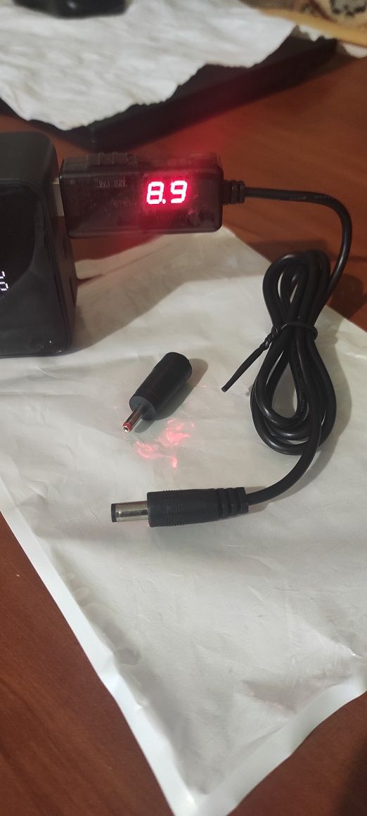 Кабель USB-DC для роутера 9V/12V с переключателем, питание от PowerBan