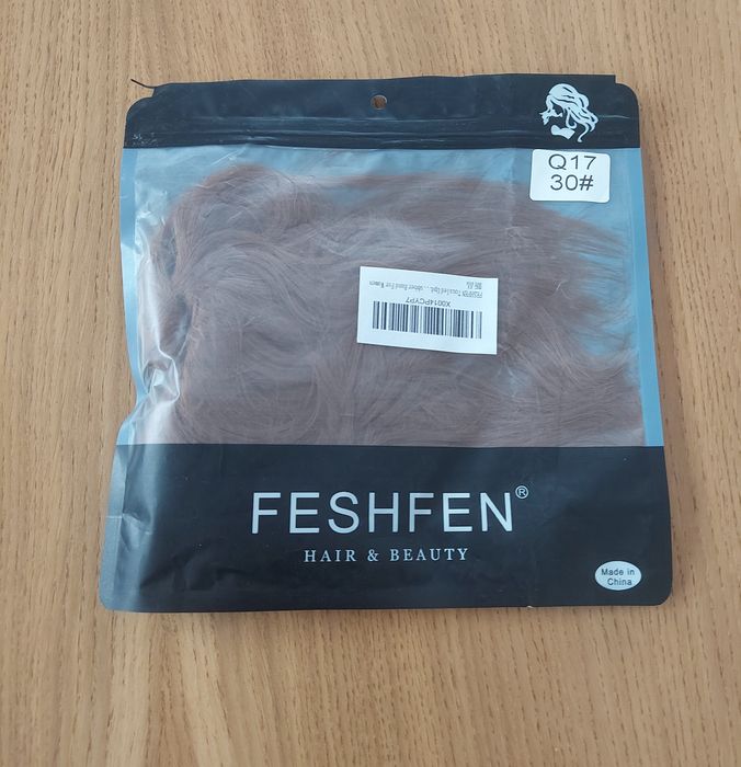 Włosy Feshfen hair beauty Q17 #30 gumka doczepy jasny kasztan