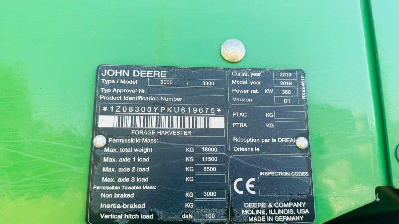 John Deere 8300i Kemper Plus 460 ProDrive 40Km/h