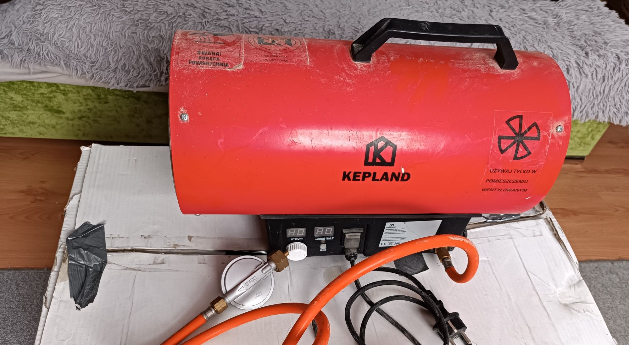 Nagrzewnica gazowo- elektryczna z termostatem Kepland
