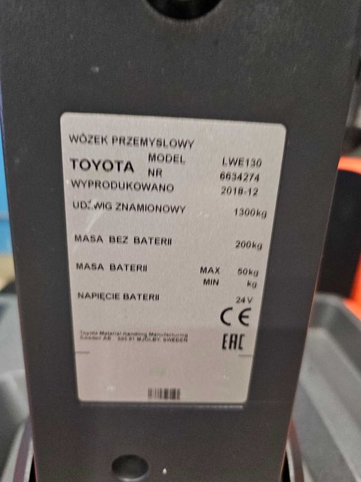 Paleciak elektryczny BT Toyota LWE130 wózek paletowy 2018-12 Kraków