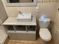 Szafka łazienkowa, lustro, umywalka nablatowa,bateria, wc kompakt