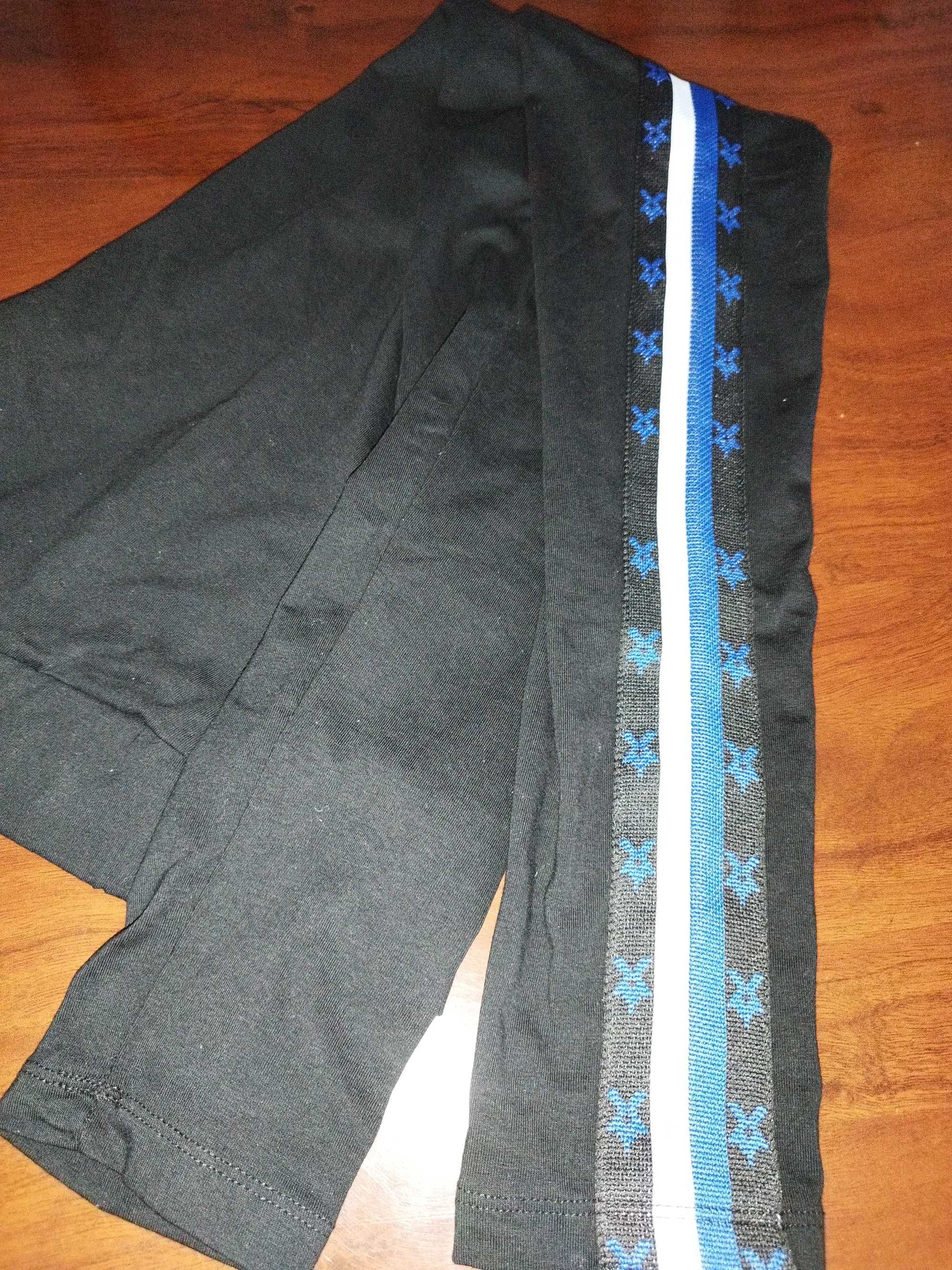 %_MEGI_spodnie / legginsy_ lampas + aplikacje_czarne - M/L
