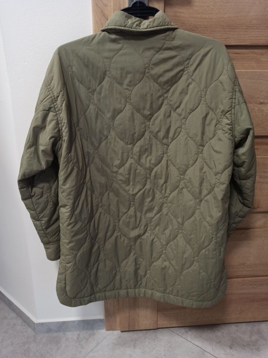 Kurtka pikowana zielona khaki H&M rozm S/36 L/40 przejściowa wiosenna