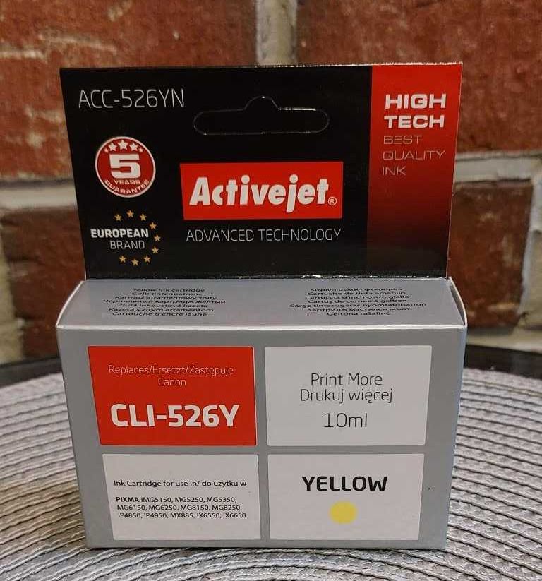 Tusz Activejet ACC-526YN (Canon CLI-526Y) supreme 10ml yellow Chip