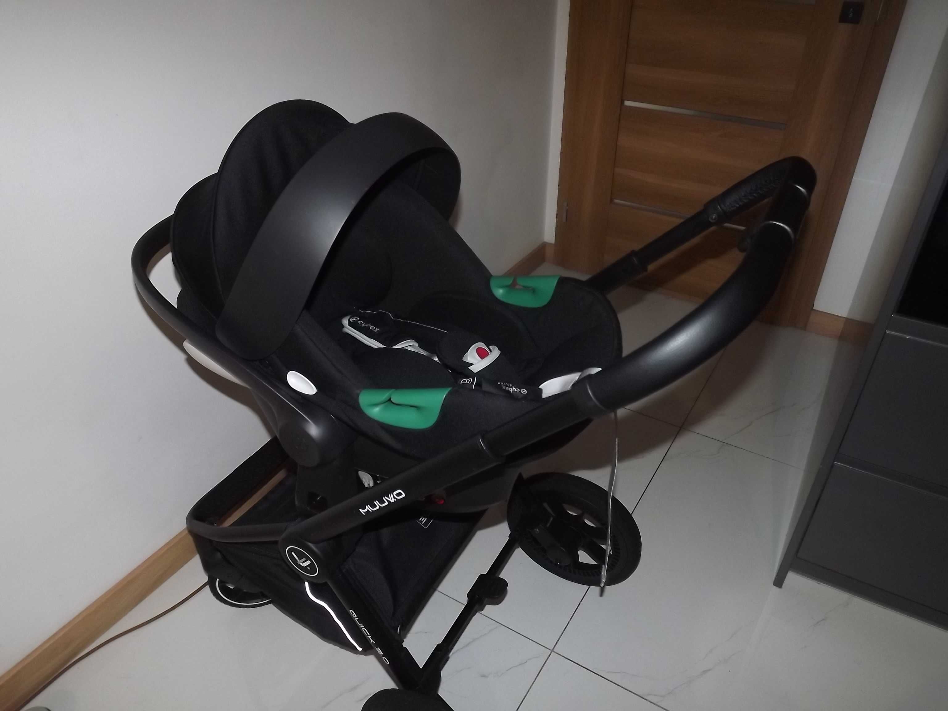 Muuvo Quick 3.0 Steel Grey +Fotelik i Baza Cybex Cudowny