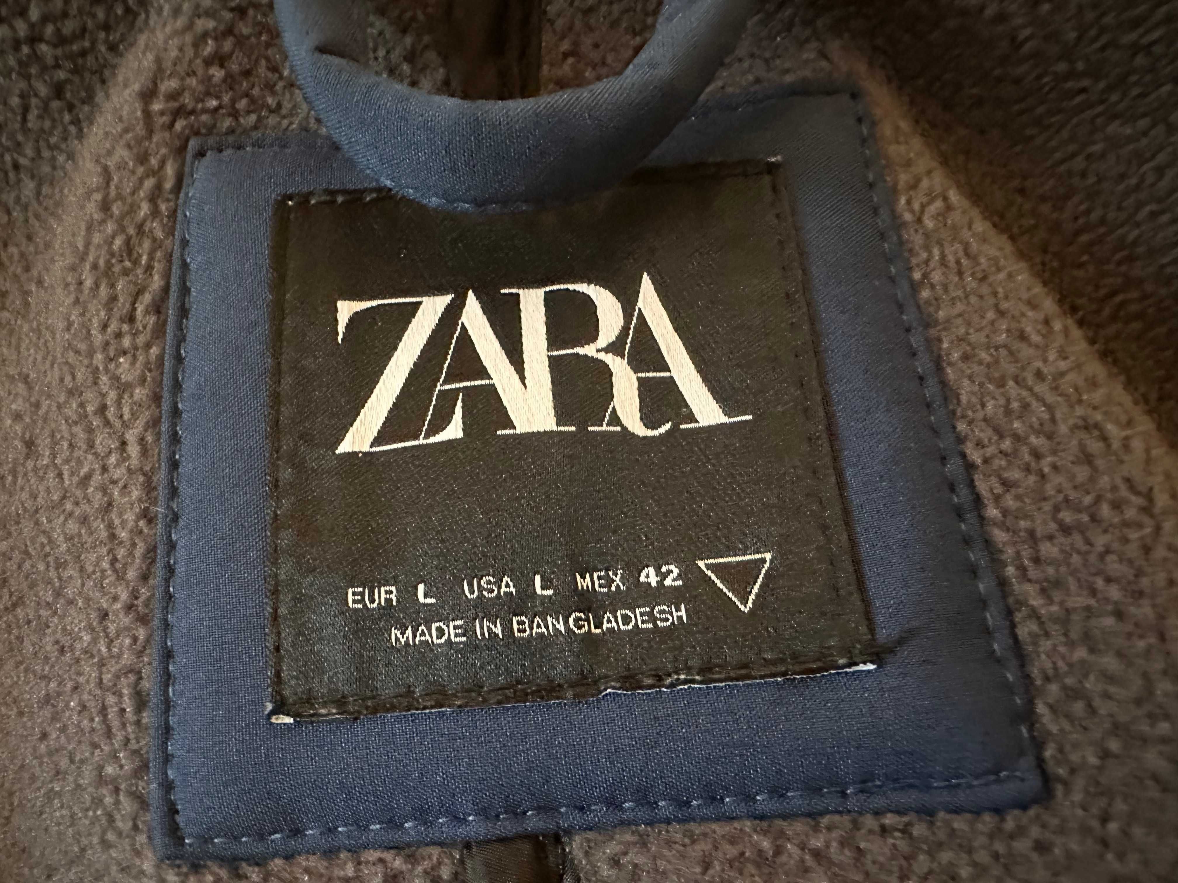 Zara kurtka męska softshell z kapturem z tkaniny technicznej r. L