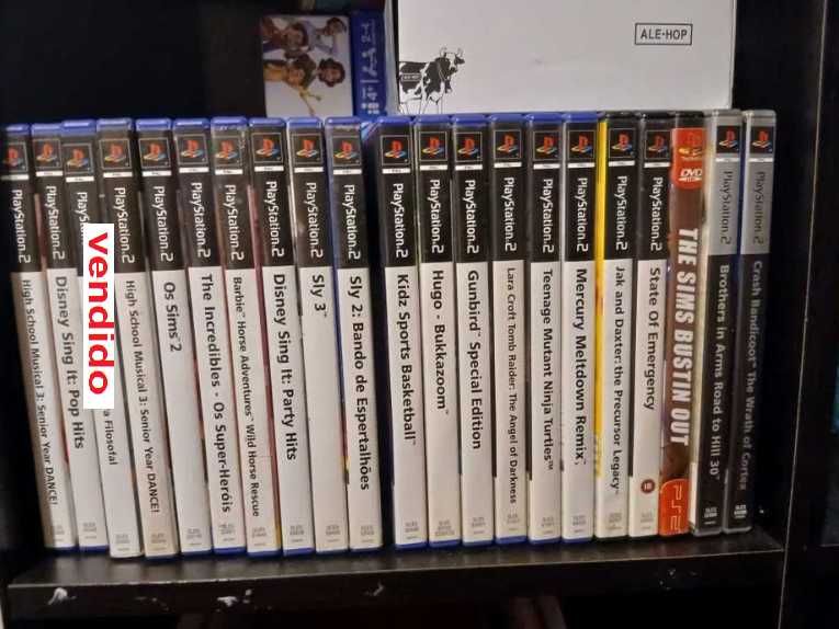 Ps2 Playstation 2 slim + 2 comandos + 20 jogos originais + c d memória