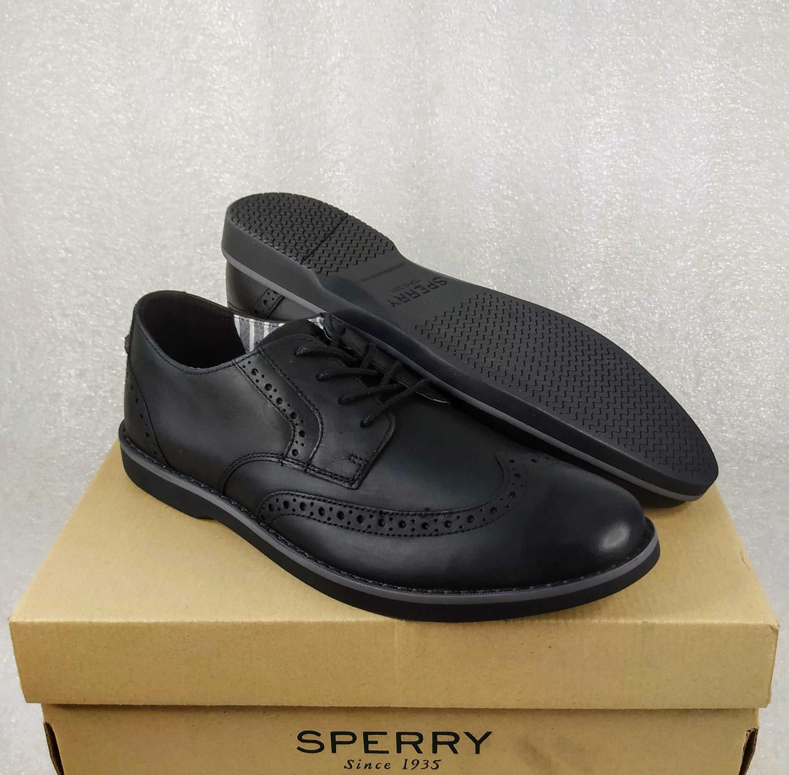 ДЕШЕВО!!! Туфли Sperry Newman Wing Tip Black Натуральная Кожа Оригинал