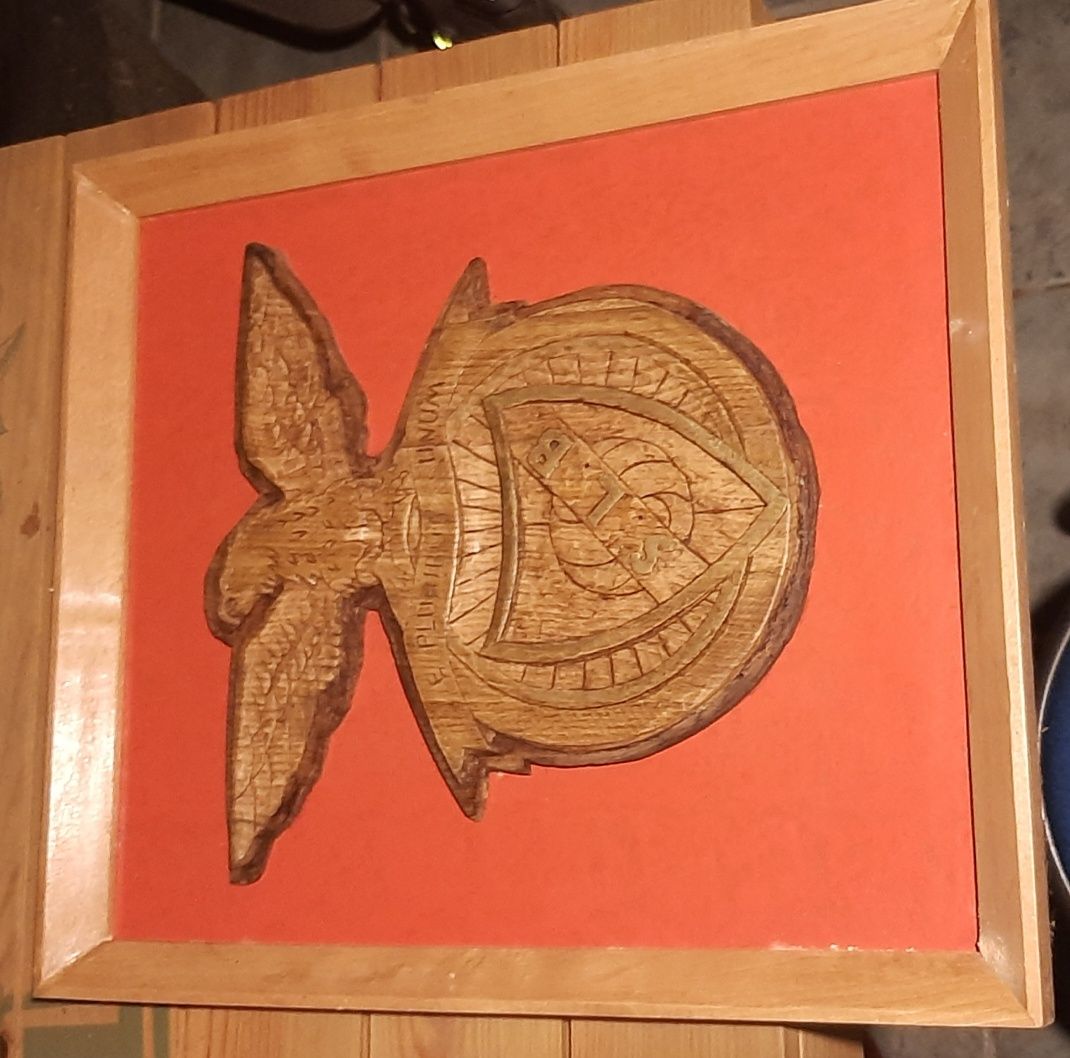 Quadro Benfica em madeira