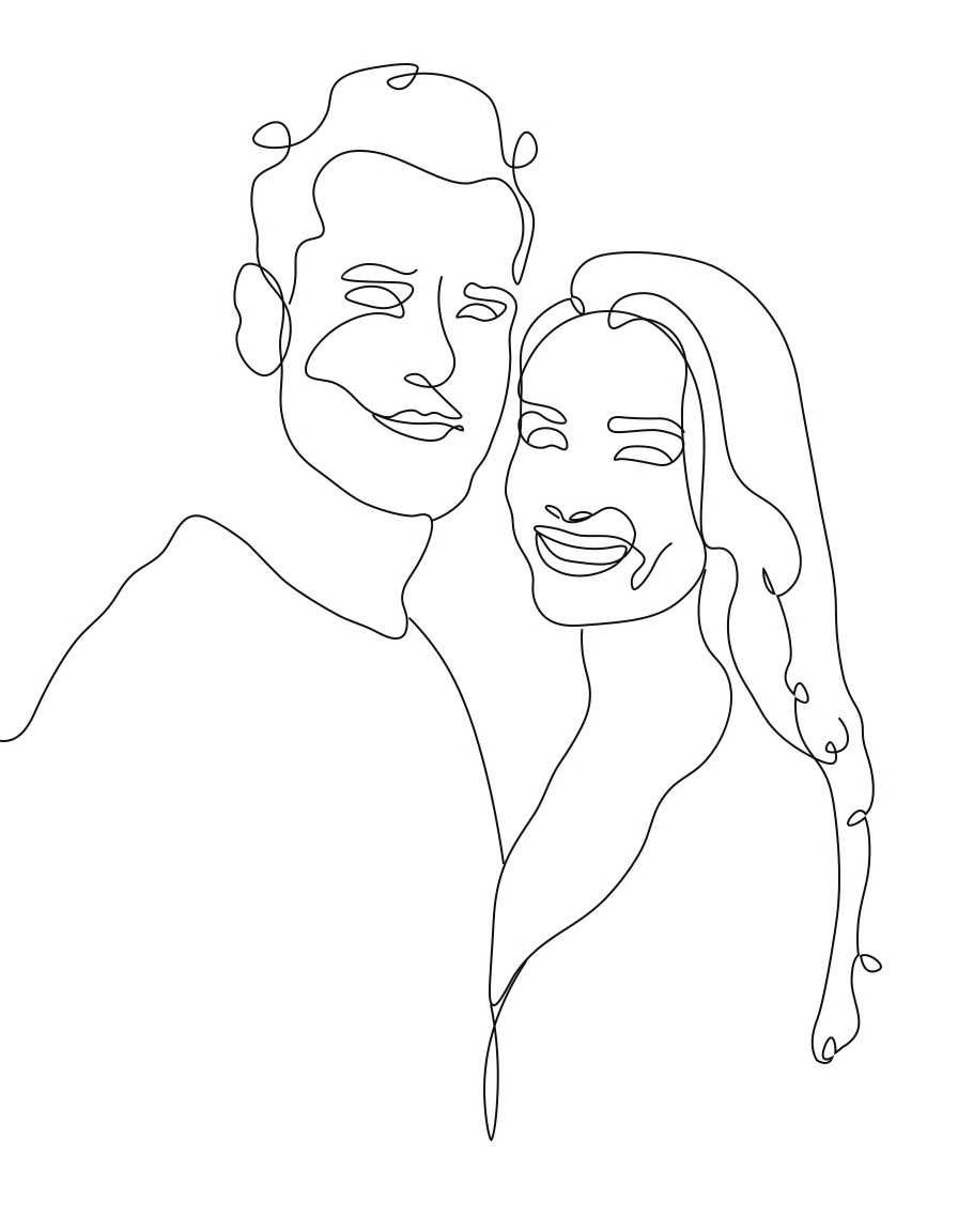 Impressão 3D - Foto Estilo linha única continua (one line drawing)