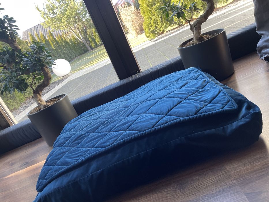 60x80x10 Legowisko spanie dla psa designerskie granat WELUR