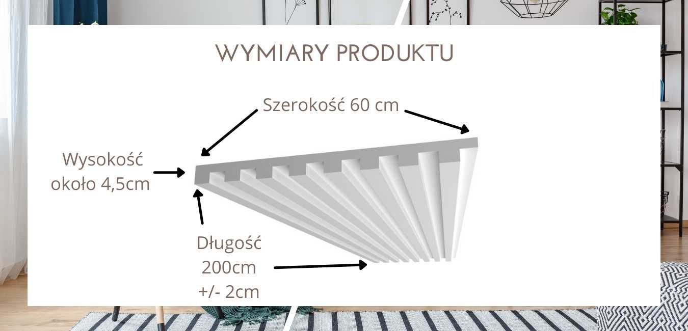 Panele Sufitowe/ścienne 3 D XPS Modern 1 Lamel Sufitowy 16 sztuk