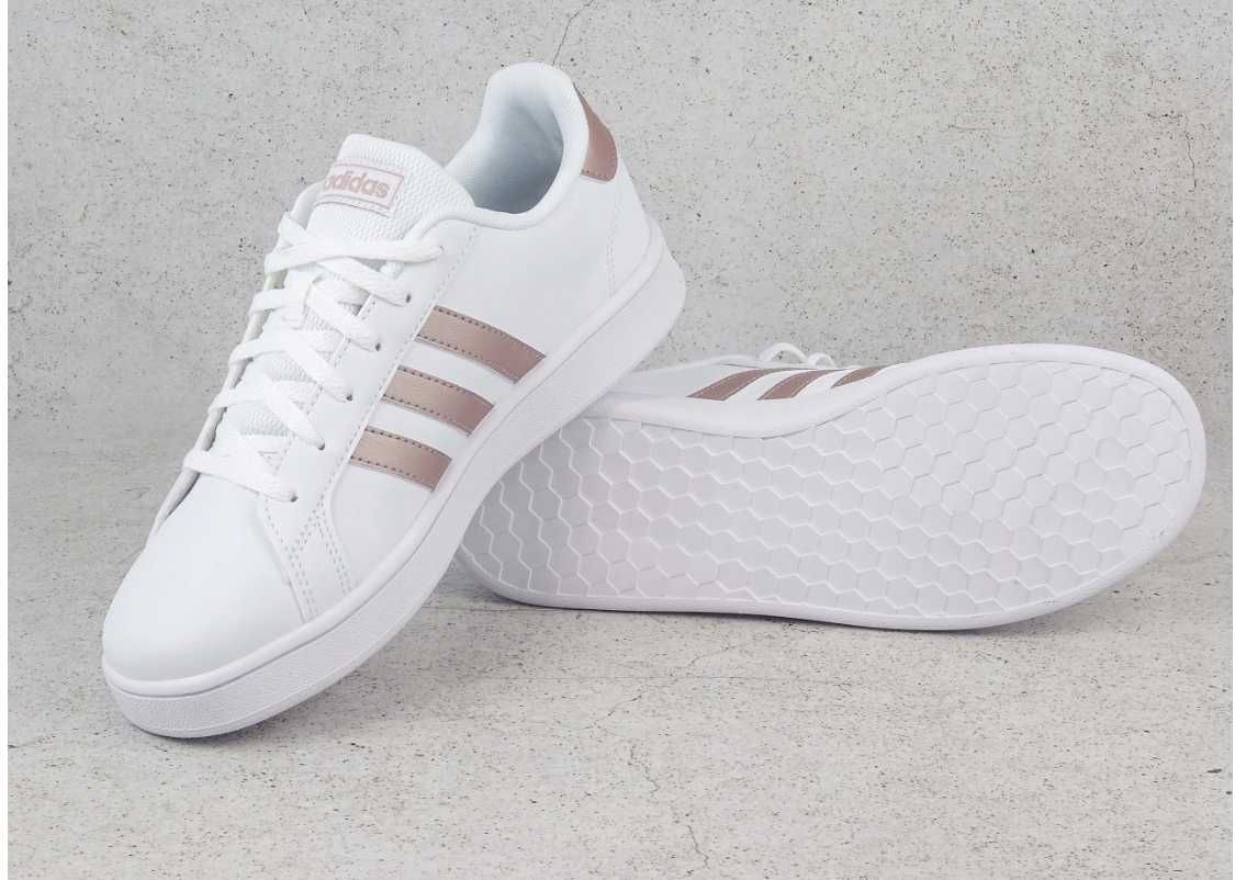 NOWOCZESNE BUTY Adidas Trampki Damskie Białe Modne *Wyprzedaż*