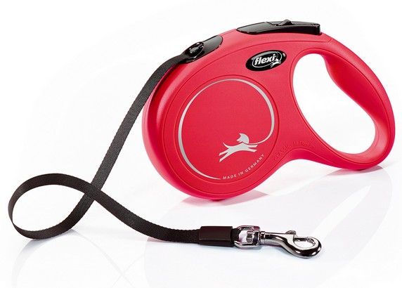 Smycz automatyczna dla psa z blokadą Flexi Classic taśma M 5m czerwona