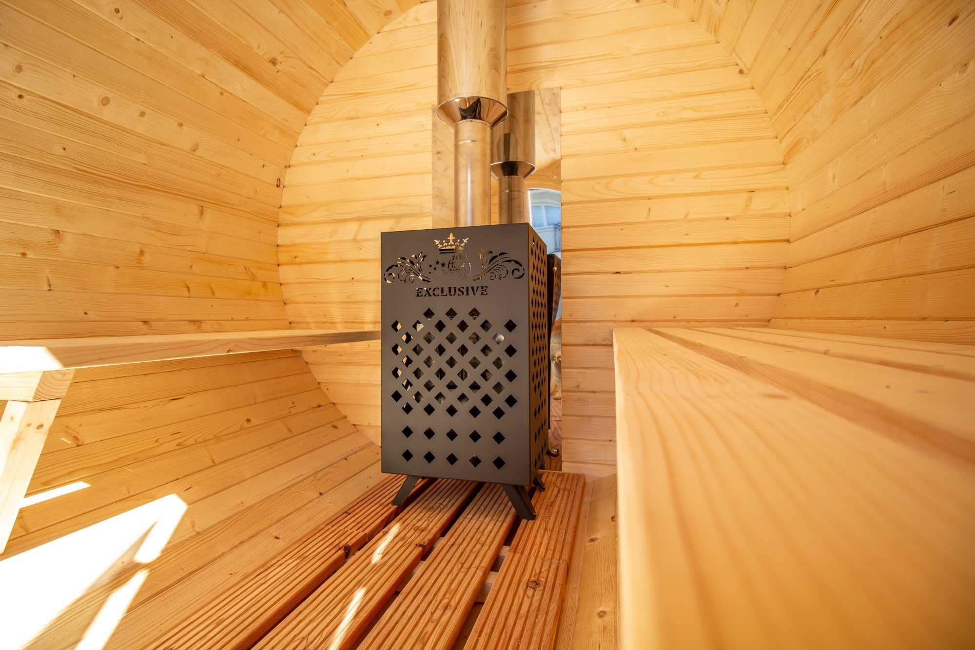 Sauna ogrodowa Beczka Ruska Bania 200x250cm - dobierz piec i dodatki!