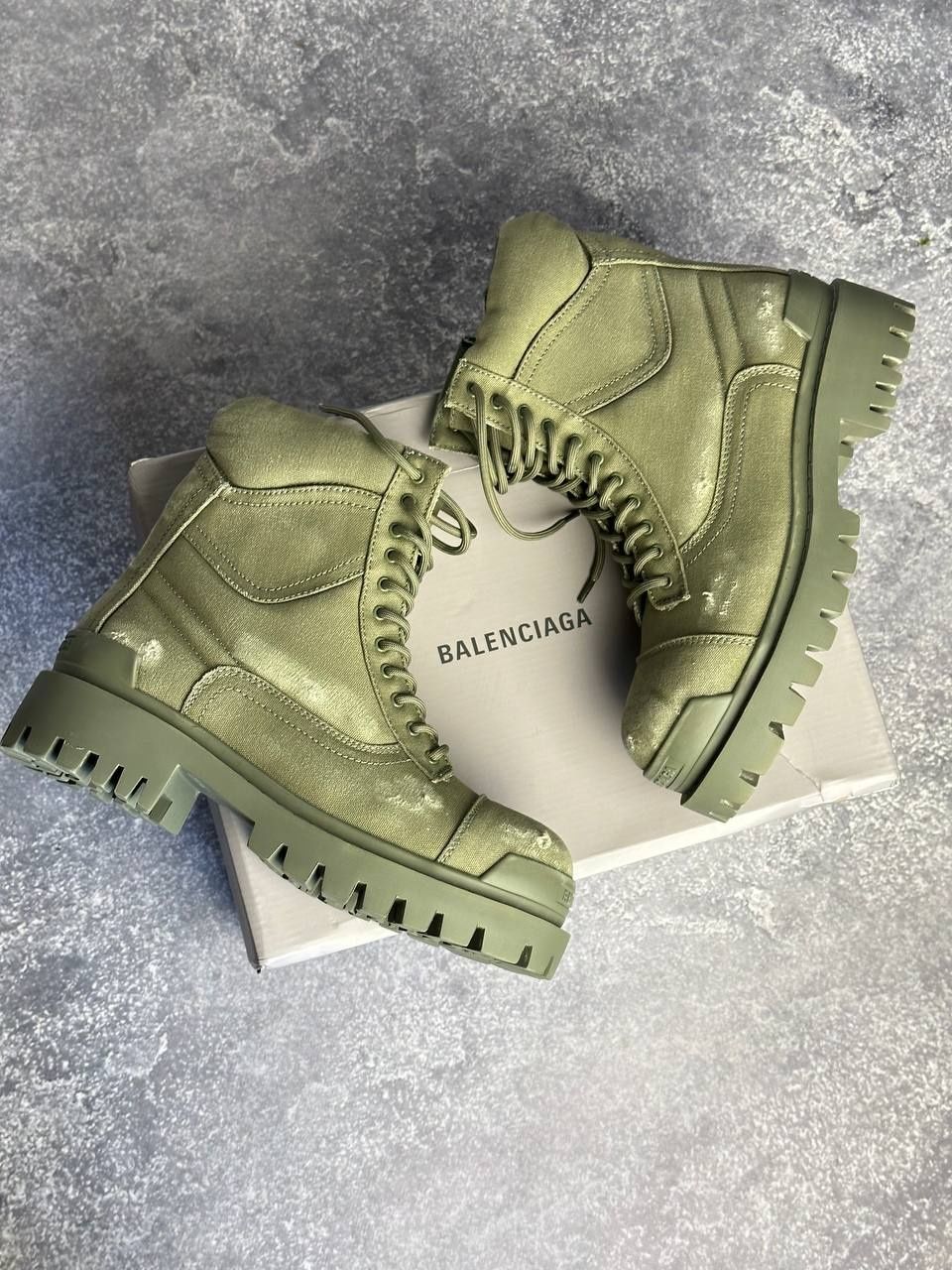 BALENCIAGA Strike boots qrmy green хаки ботинки чоботи буты opium 43
