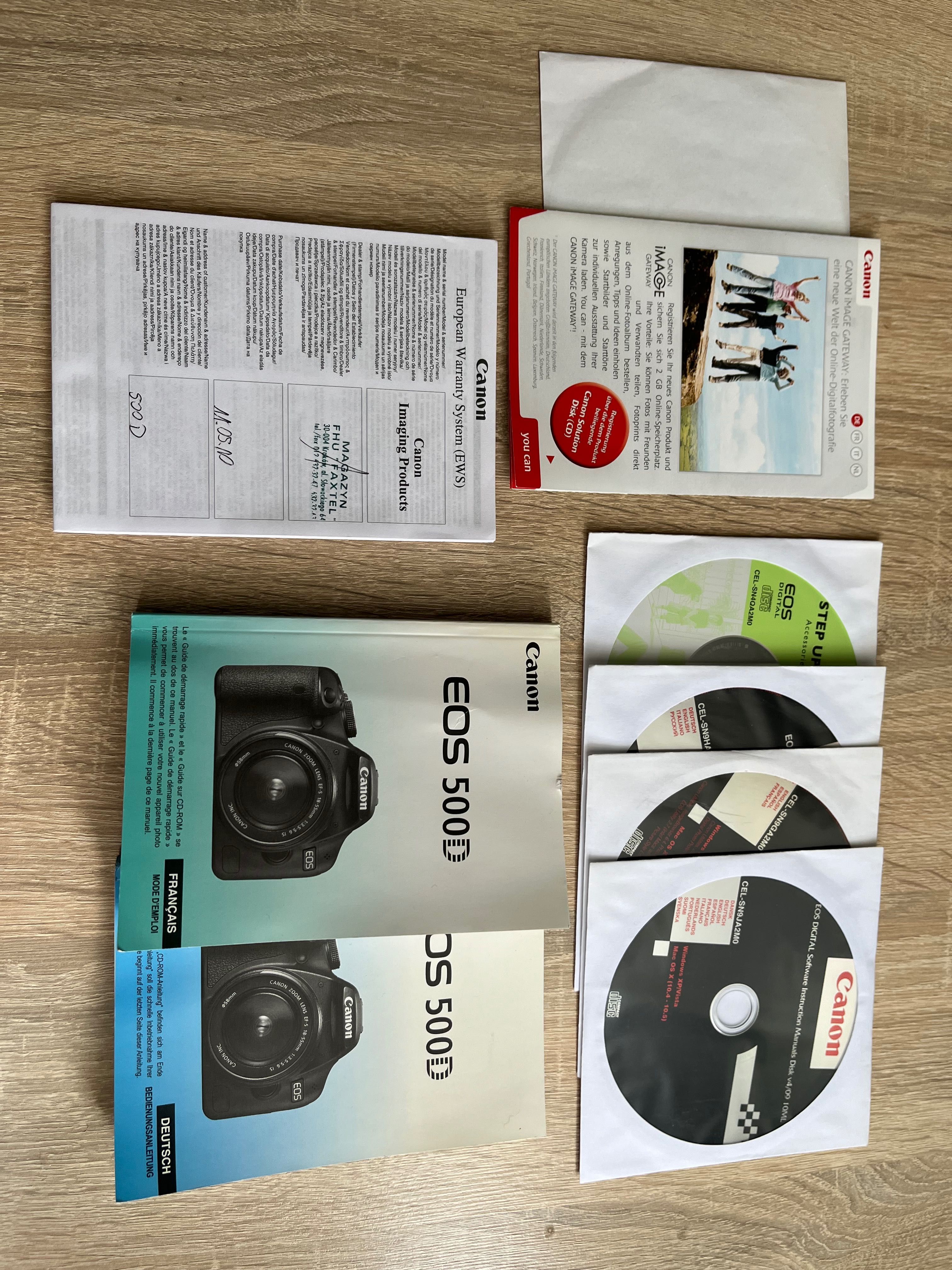 Aparat Canon EOS 500d oraz dwa obiektywy