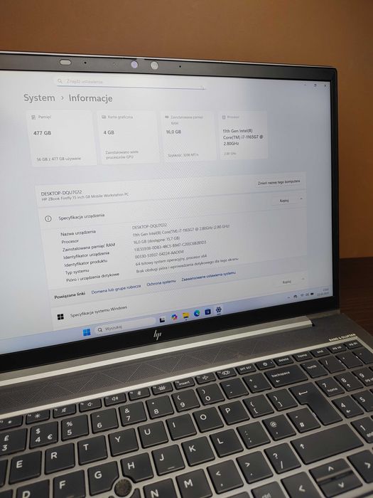 LAPTOP | HP ZBook FireFly 15 G8 | i7-1165G7 | Quadro T500 16GB 512SSD