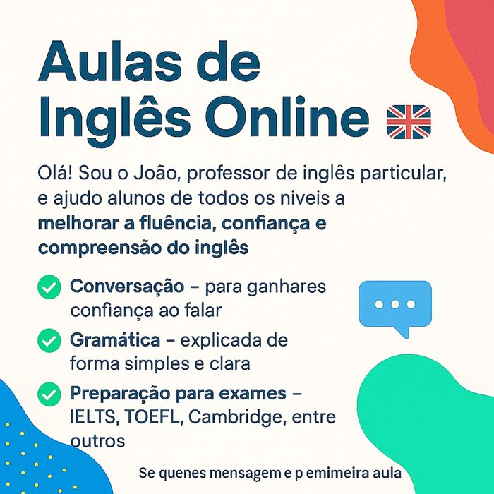 Aulas de inglês Online, Conversação, Preparação para Exames