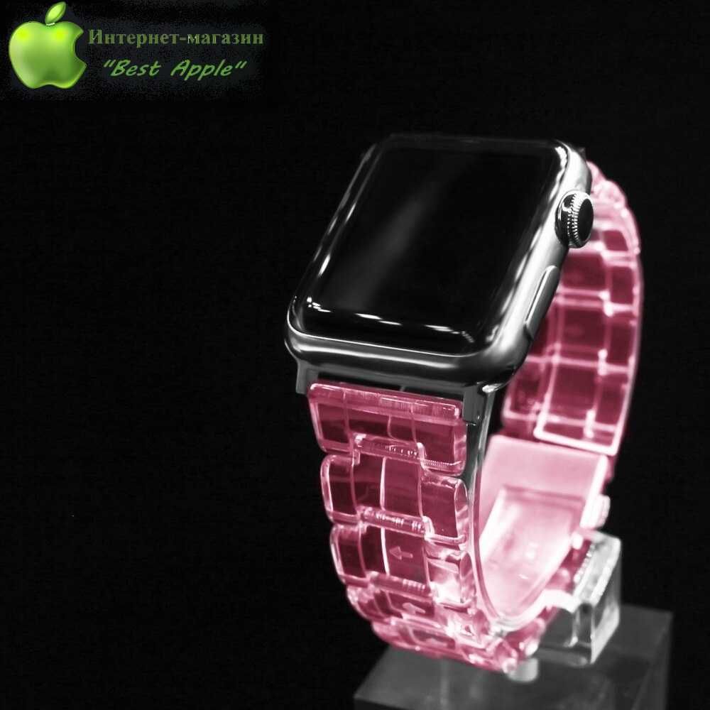 Полимерный блочный браслет Apple Transparent Link для AppleWatch 42/44