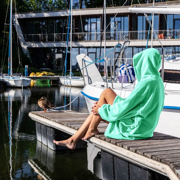 Bluzair Bluza Koc Oversize Kaptur Polska Jasny beż Jesień/Zima