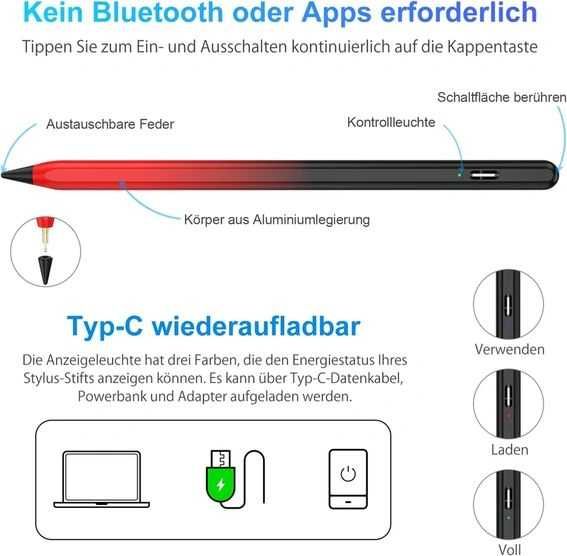 COO rysik magnetyczny do iPad Pro 11 12.9 10/9/8/7/6 iPad Mini 6/5 Air