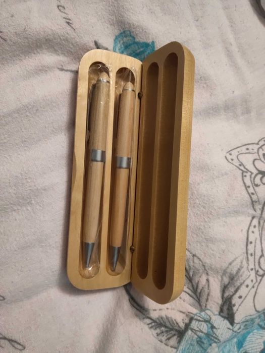 Elegancki zestaw piśmienniczy drewniany długopis i ołówek automatyczny